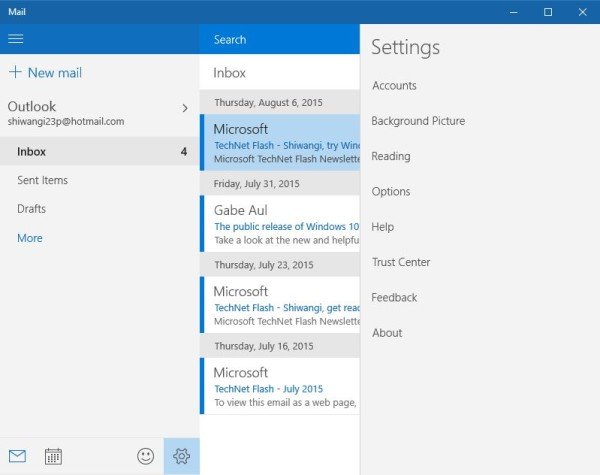Turn on or off Email Notifications of Mail app in Windows 10