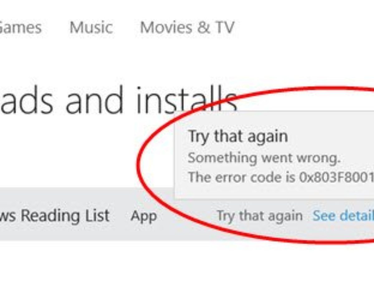 Something Went Wrong 0x803f8001 0x87af000b Windows 10 Store Error