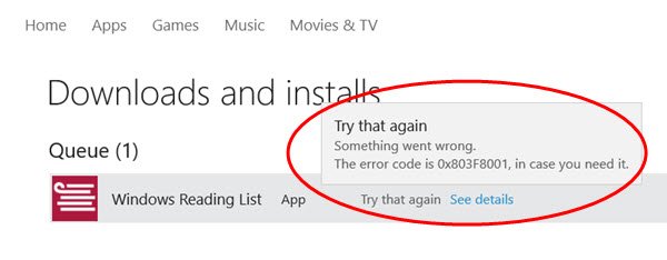 Fix 0x803F8001 0x87AF000B Microsoft Store error - 76