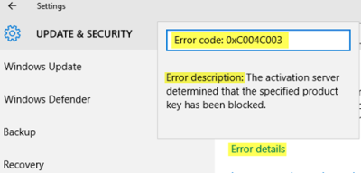 Windows 11/10 Activation Errors: Error codes, description, fixes