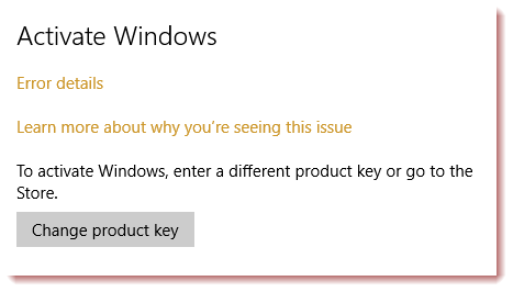 Windows 10 product key not working