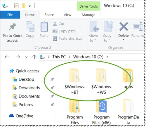 $Windows.~BT, $Windows.~WS