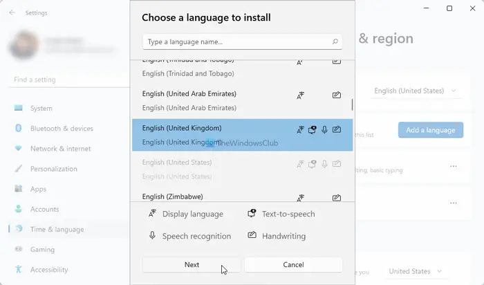 Change language of Cortana on Windows 11