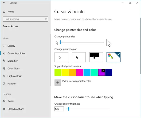 Change Mouse Pointer color