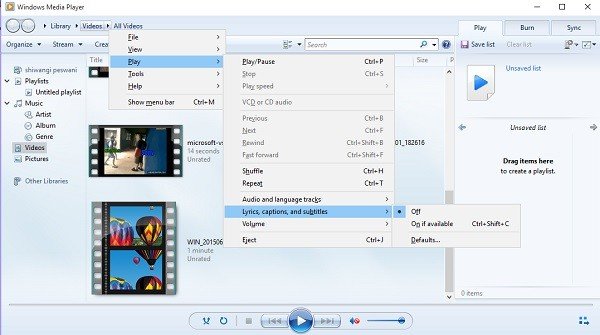 best media player windows 10 subtitles