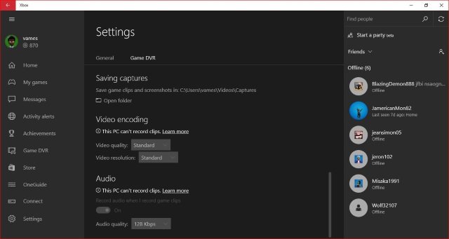Xbox Live app for Windows 10