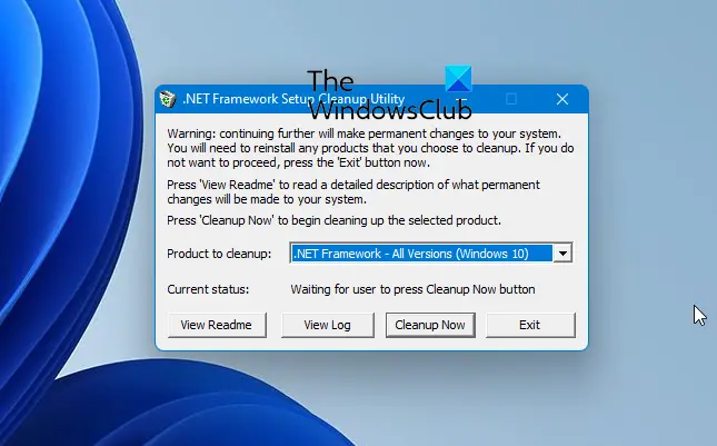 Remove old versions with Microsoft  NET Framework Setup Cleanup Tool - 32