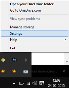 One Drive Settings