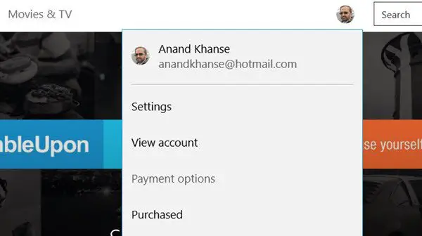 Payment Method in Windows 10 Store