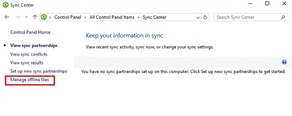 how to disable sync center how to disable sync center