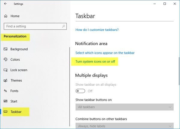 Volume icon missing from Taskbar