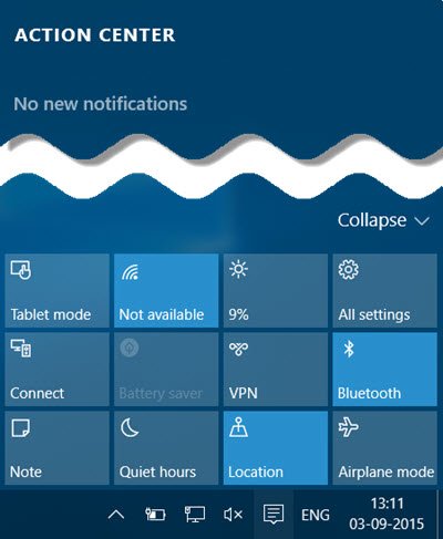 Disable Notification & Action Center in Windows 10