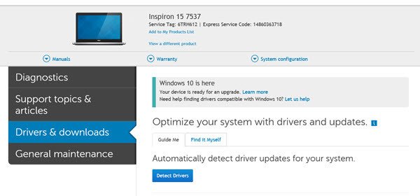 update dell drivers windows 10