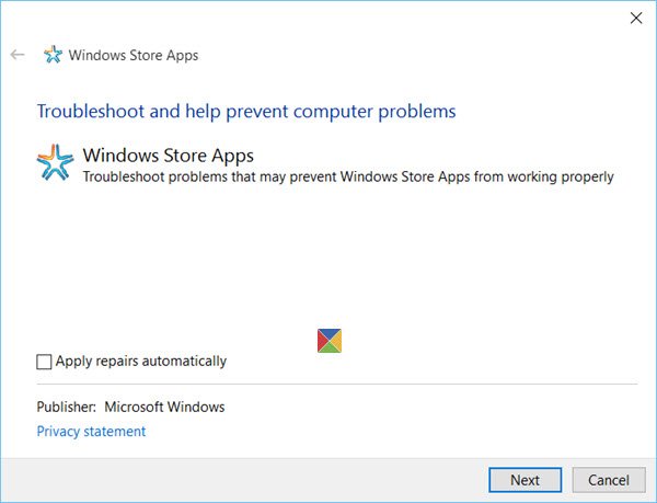 Windows-10-магазин-приложения-средство устранения неполадок