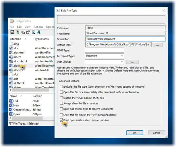 Make IE open linked Office documents in the Office program