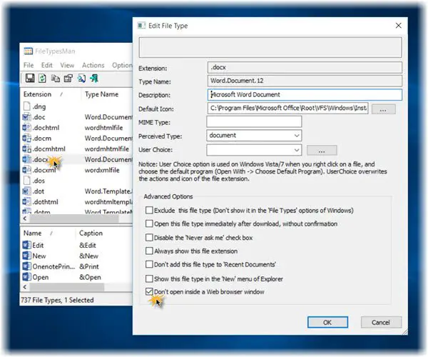 Make IE open linked Office documents in the Office program