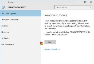 Windows Update Error 0x80240017