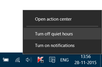 Quiet Hours in Windows 10 2