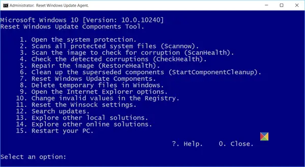 Reset Windows Update Components Tool