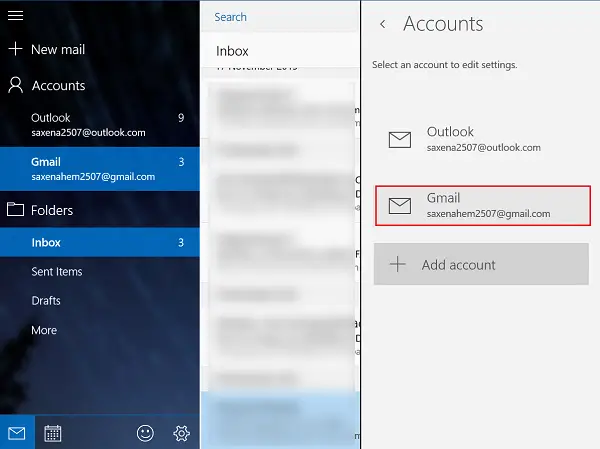 Windows 10 Mail App Sync Settings 2