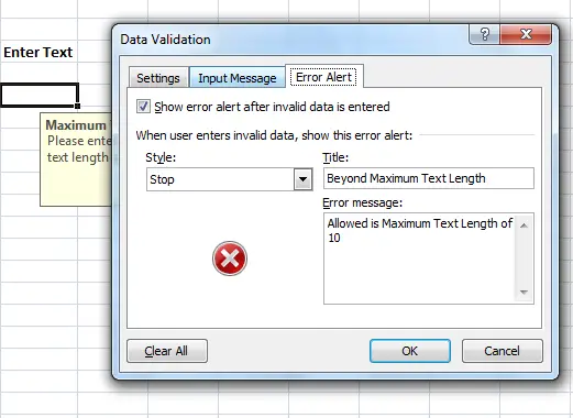 error messages in excel error alert