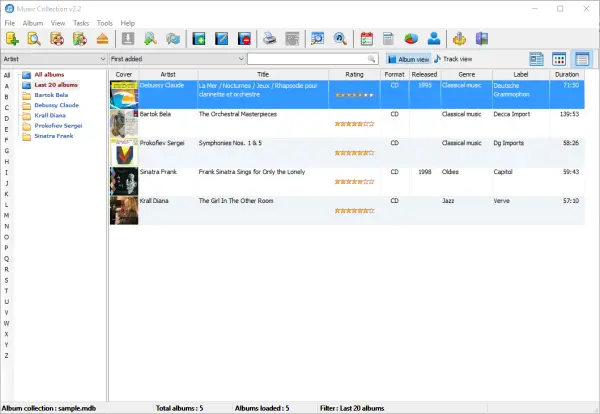 Music Collection software for Windows PC