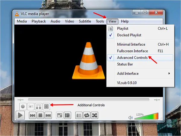 record desktop screen using vlc player additional controls