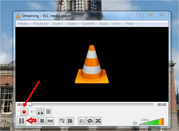 video recording button in vlc