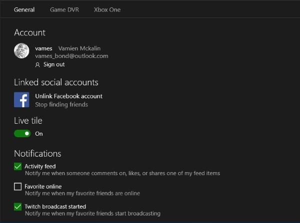 Find Facebook friends with Windows 10 Xbox app