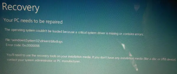 Your Pc Needs To Be Repaired Error 0x On Windows 11 10 Your Pc Needs To Be Repaired Error 0x On Windows 11 10