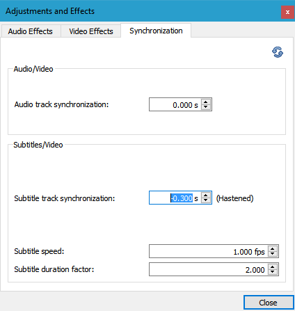 Adjust subtitle speed of VLC Media Player