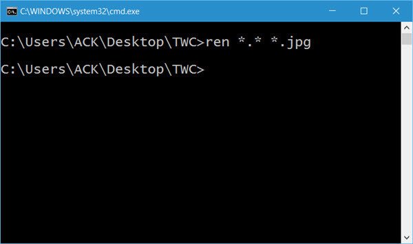 batch rename file extension windows 10