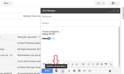 Dropbox for Gmail extension for chrome