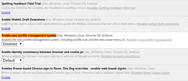 profile manager in google chrome