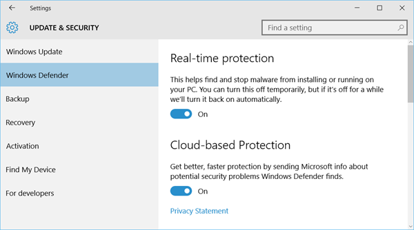 Windows Defender will not turn off