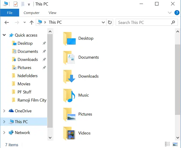 show or hide folders from this pc in windows 10 6 folders