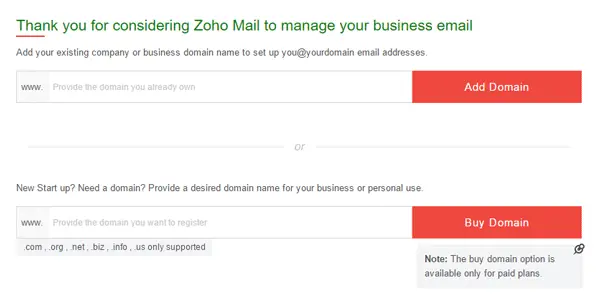 Create custom email ID with Domain using Zoho Mail