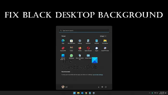 Fix Black Desktop Background on Windows