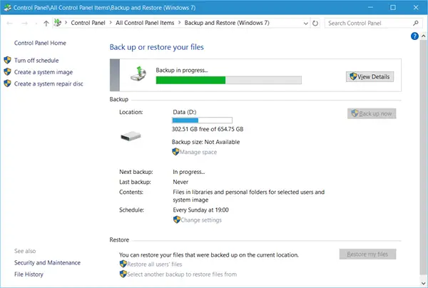 Windows 7 Windows 10 Backup Restore Tool