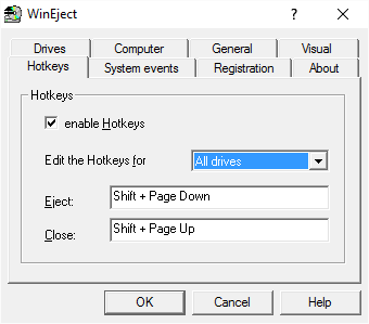 Using WinEject to Eject DVD Hotkey