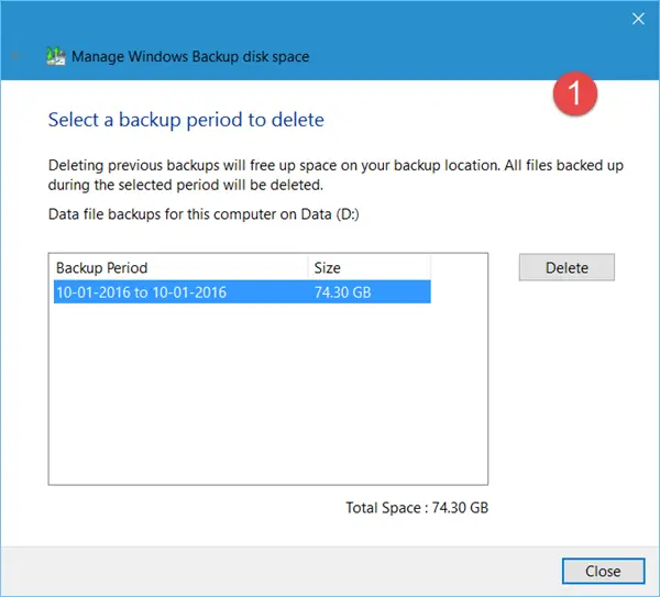 delete previous System Image backups 3