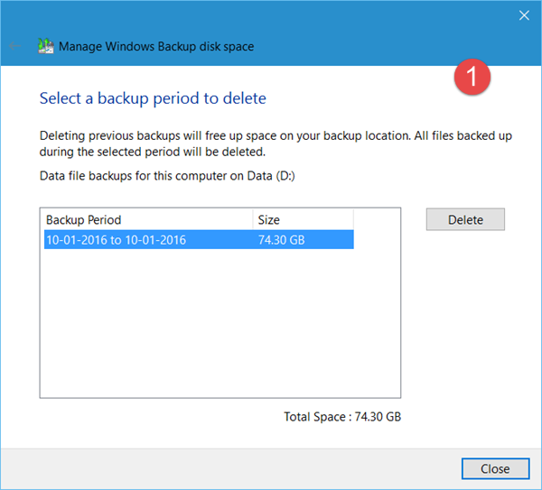 The Windows operating organisation includes a characteristic that allows you lot to backup your information files Free upward disk infinite past times deleting previous System Images together with Backups inwards Windows 10