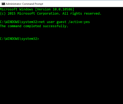 Disable, Enable Guest Account inwards Windows 10 using Command Prompt lets users move the Windows PC without whatsoever concern human relationship Disable, Enable Guest Account inwards Windows 10 using Command Prompt