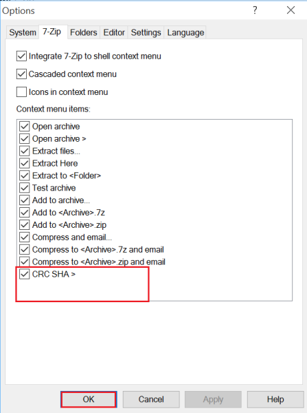 Remove CRC-SHA entry from Context Menu