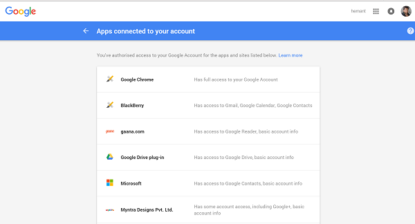 Find out which Apps direct keep access to your Google Account in pick when trying to access about websites Find out which Apps direct keep access to your Google Account