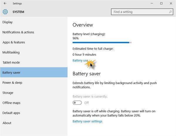 Battery Usage Windows 11/10