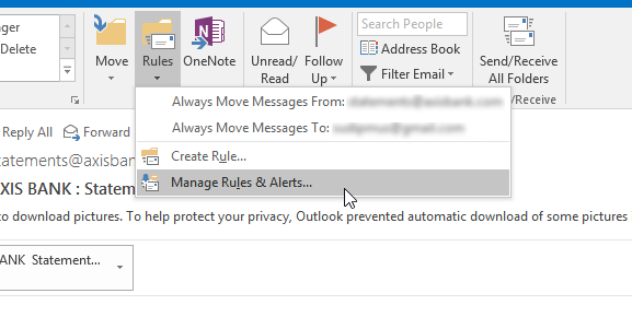 Export or Import Rules in Outlook