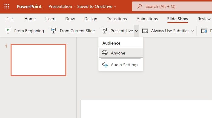 PowerPoint Online SlideShow Live Streaming