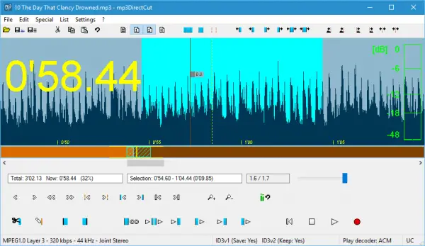 Edit MP3 audio with mp3DirectCut for Windows PC