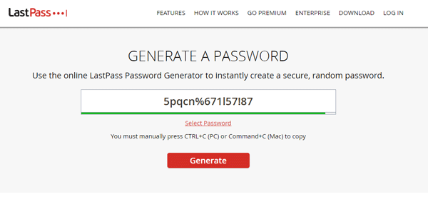 Lastpass password generator - online password generator